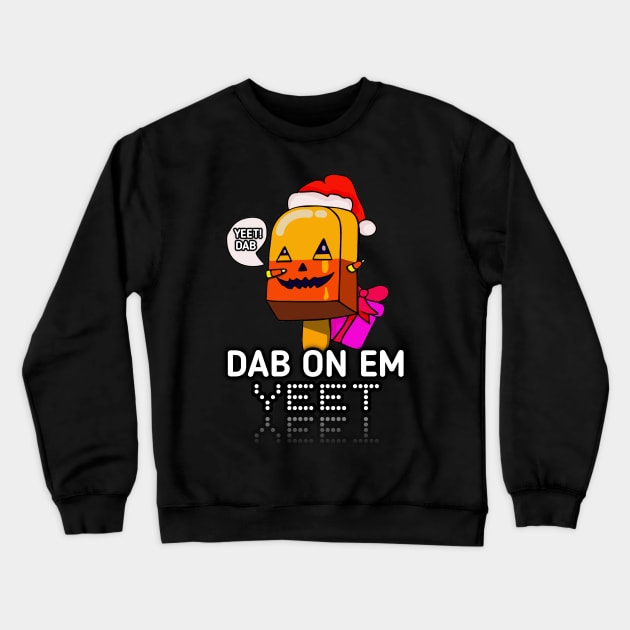 Jack O Lantern Dabbing Halloween Christmas Yeet Dab - Dabbing Trendy Dance Emote Meme - Autumn Fall Kids Teens Crewneck Sweatshirt by MaystarUniverse